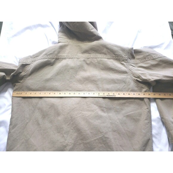 Patagonia Aztec Fleece Lined Khaki Tan Canvas Jacket Men 2XL Workwear Hoodie - Picture 12 of 16
